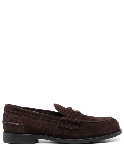 miu miu suede loafers